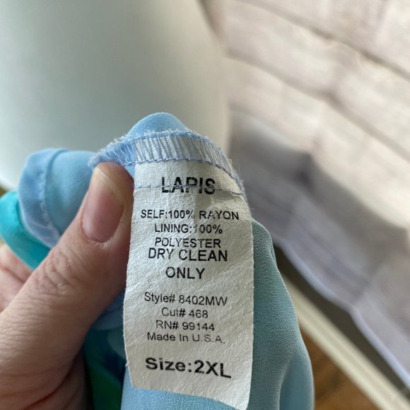 Lapis tropical plussize dress 2X layered - Picture 4 of 6